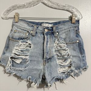 Mink Pink high waist jean shorts size S